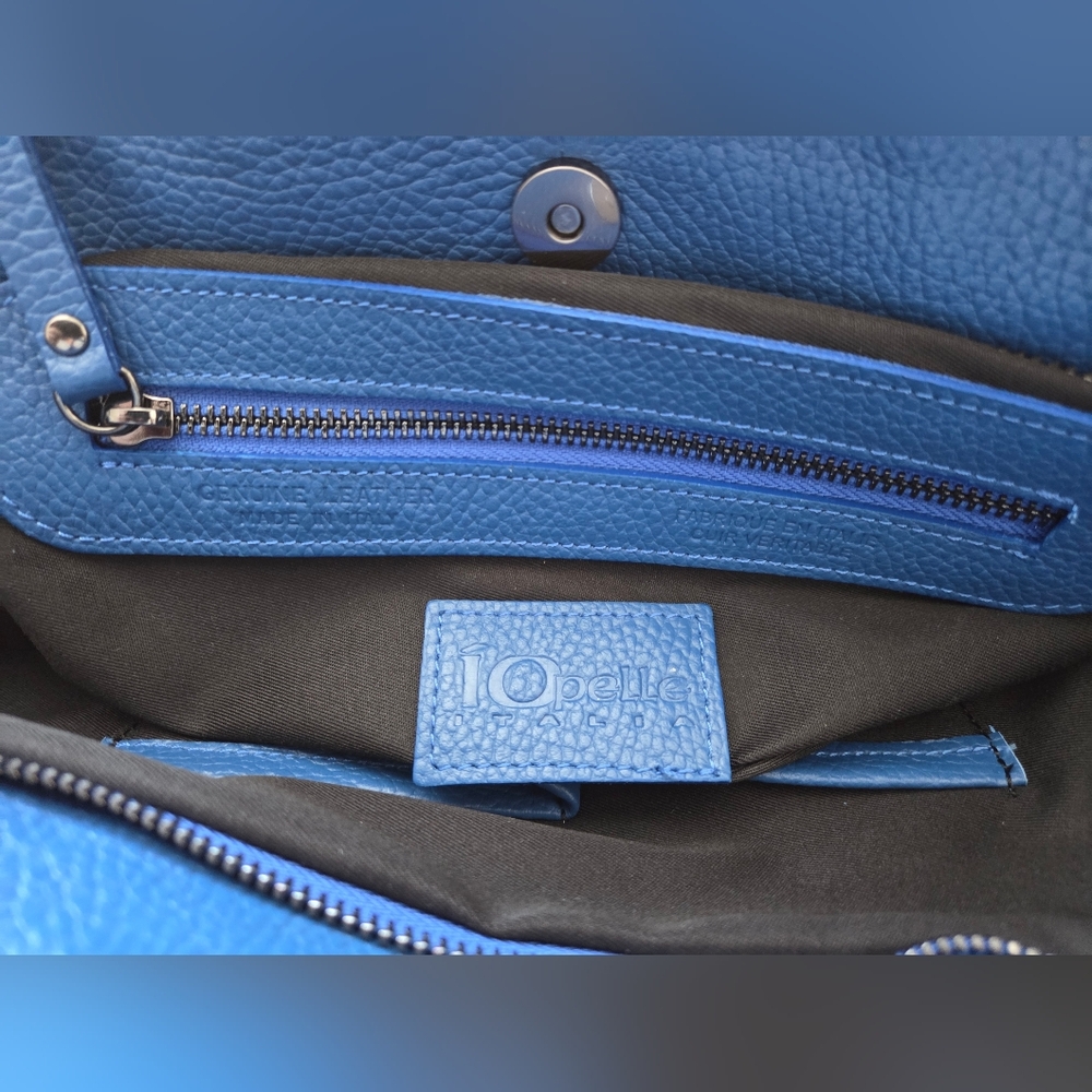 IO Pelle Italia NEW Large Skull Embossed Leather Satchel/Crossbody Bag Dust Bag - Picture 10 of 14